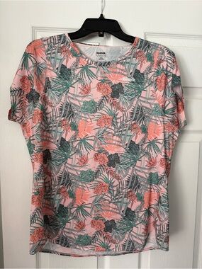 Reebok Pink Tropical Floral Short Sleeve Tee